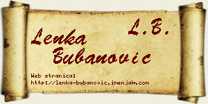 Lenka Bubanović vizit kartica
